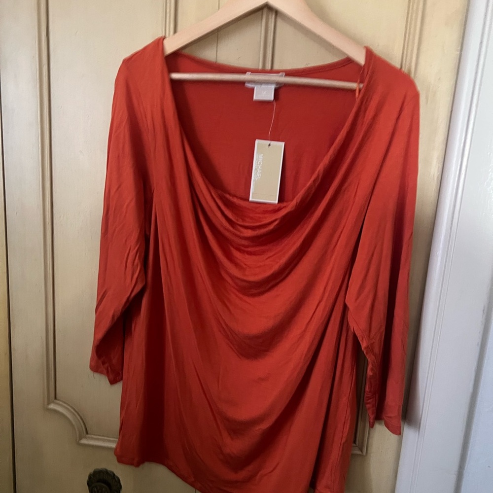 MICHAEL Michael Kors Orange Draped Top